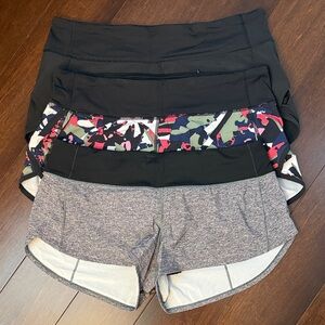 lululemon Speed Up Shorts - Black, Multicolor, Heathered Grey.